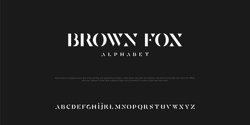 custom font alphabet abc word name is brown fox vector image