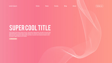 Landing page abstract design template for website vector