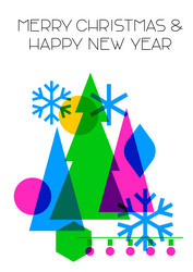 Merry christmas and happy new year greeting card vector