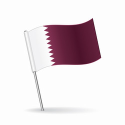 Qatari Flag Map Pointer vector image