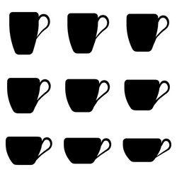 Tea cup shape set cups classic vector