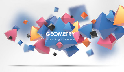 abstract poligonal background 3d render vector image