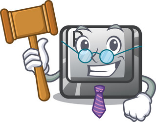 judge r button in cartoon game vector image