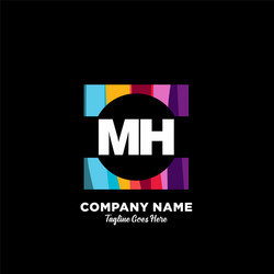 Mh initial logo with colorful template Royalty Free Vector