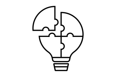 Problem solving icon light bulb vector