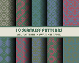 set geometric seamless patterns vector image