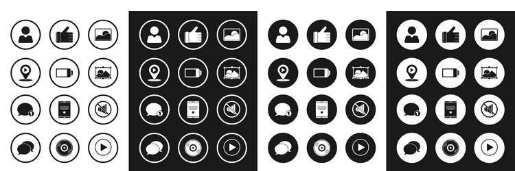 Set picture landscape battery charge level vector