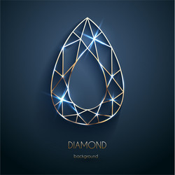 Abstract luxury template with golden diamond Vector Image