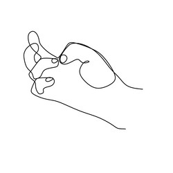 checking nail hand gesture continuous line draw vector image