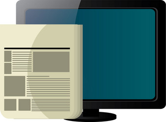 computer desktop display with documents vector image