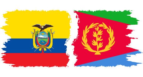 eritrea and ecuador grunge flags connection vector image