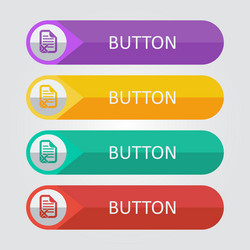 Flat buttons with document reject icon vector