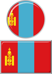 mongolian round and square icon flag vector image