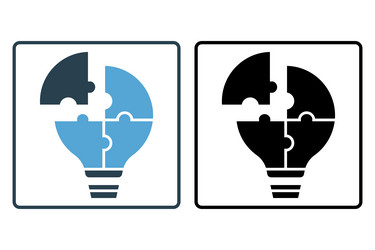 Problem solving icon light bulb vector