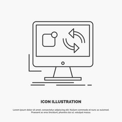 update app application install sync icon line vector image