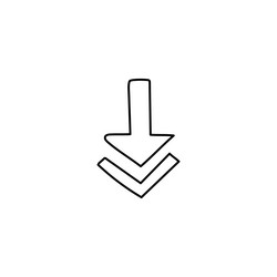 Web file download arrow hand drawn icon vector