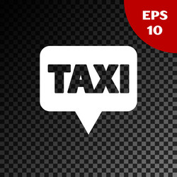 white map pointer with taxi icon isolated vector image