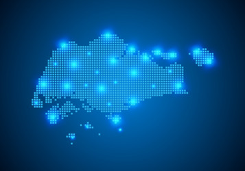 abstract blue background with map internet line vector image
