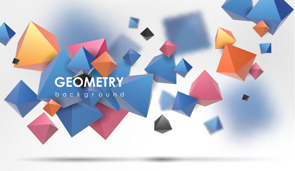 abstract poligonal background 3d render vector image