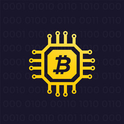 bitcoin cryptocurrency and blockchain vector image
