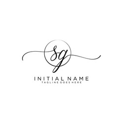Elegant Script Initial Logo - SG vector image
