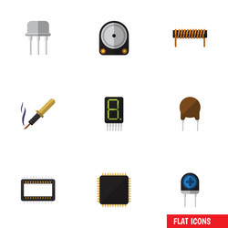 flat icon appliance set of cpu display bobbin vector image