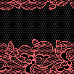 lace fabric seamless border with abstract flowers vector