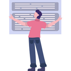 man work on software app development icon vector image