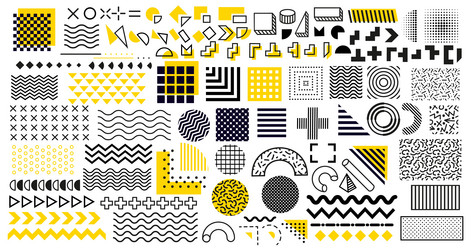 memphis geometric shapes abstract modern patterns vector image