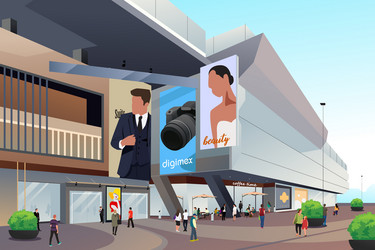 Man shopping at mall Royalty Free Vector Image