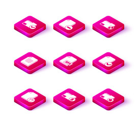 set delete file document finance folder vector image