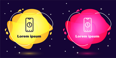 set line alarm clock app smartphone interface icon vector image