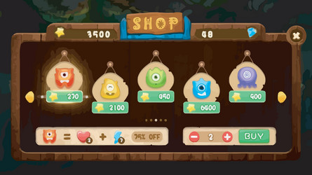 complete set of level button game ui pop-up icon vector image