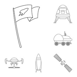 design of mars and space symbol collection vector image