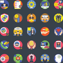 Human resource flat icons Royalty Free Vector Image