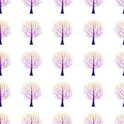 trees pattern gradient hand drawn-01 vector image