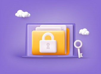 yellow folder with files personal data security vector image