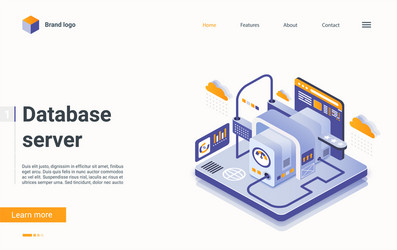 3D Database Server Isometric vector image