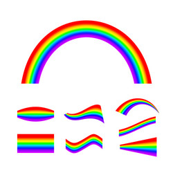 abstract rainbow set in different shapes isolated vector image