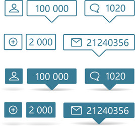 different web informers frames with icons vector