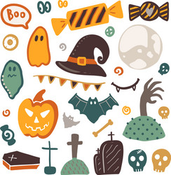 Halloween Doodle Elements Collection Vector Image
