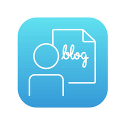 man and sheet with word blog line icon vector image
