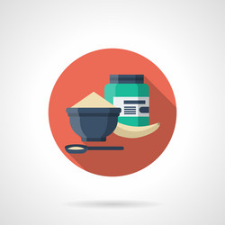 Protein breakfast detailed flat color icon vector