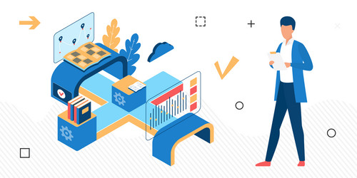 public online training and learning development vector image