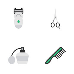 set of simple barber icons elements scissors vector image