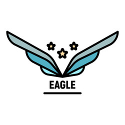 Star wings logo outline style vector