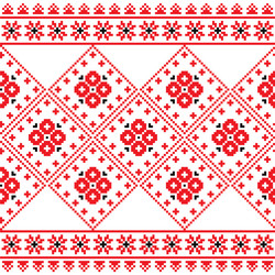 Ukrainian Folk Red Pattern Vector Image