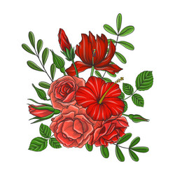 Vintage Floral Engraving Vector Image