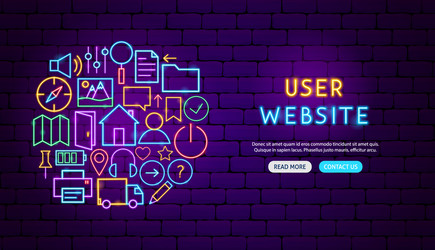 Web ui neon banner design vector