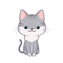 Cute cartoon cat sitting and smiling vector